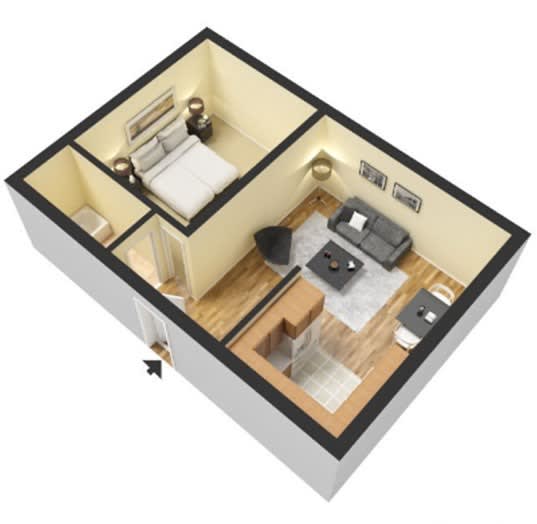 Executive Towers and Gardens | One Bedroom (Towers) | Available Units - One-Bedroom High-Rise Apartment Layouts